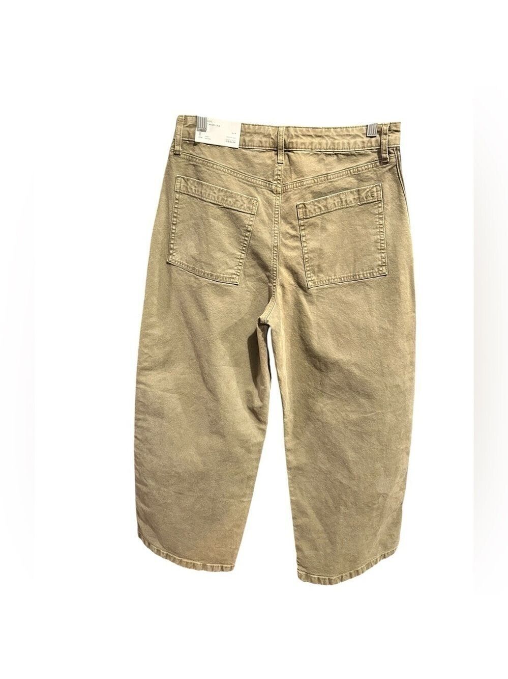 AMERICAN EAGLE Maddie Kensey Ziegler Wide Leg Baggie Pants Khaki Green Sz 8 NWT - Picture 3 of 9